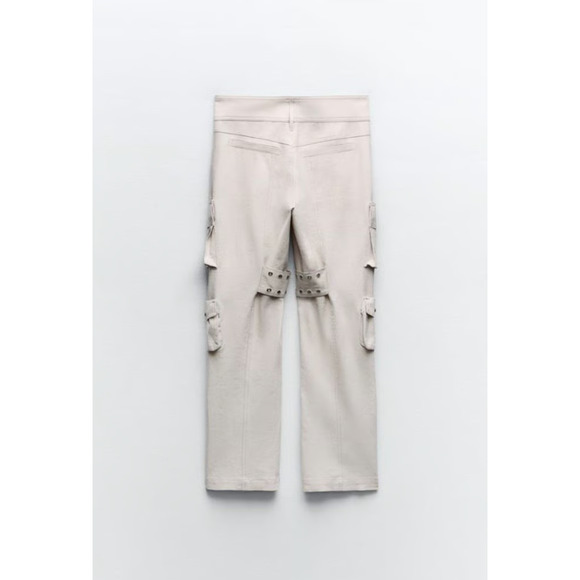 ZARA LINEN BLEND CARGO PANTS LIMITED EDITION. Small NWT $109 - Picture 2 of 11